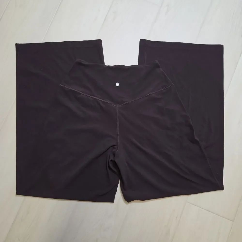 Lululemon Align Palazzo Pants Sequoia Dark Brown Wide Leg Flare Yoga Size 8